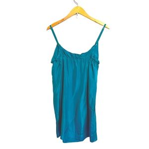 Graham and Spencer Teal Blue 100% silk Cami Dress Size P